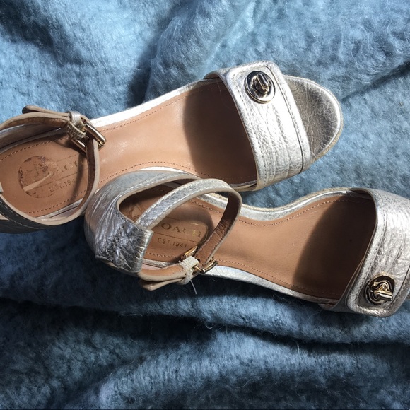 Coach Gold Wedge Espadrilles - Picture 4 of 5